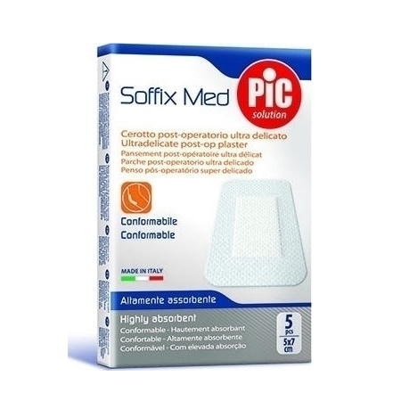 Pic Solution Soffix Med Μετεγχειρητικές Aποστειρωμένες Αυτοκόλλητες Γάζες 5x7cm 5 τεμάχια