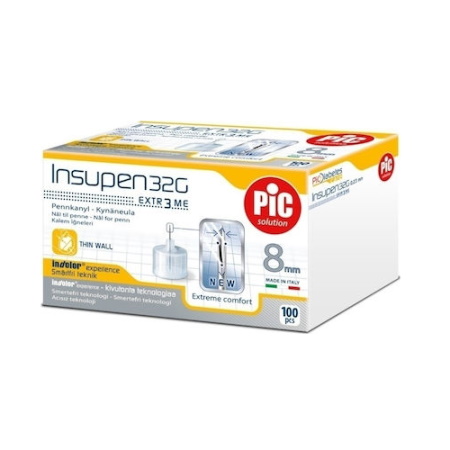 Pic Solution Insupen Βελόνες για Πένα Ινσουλίνης 32G x 8mm 100 τεμάχια