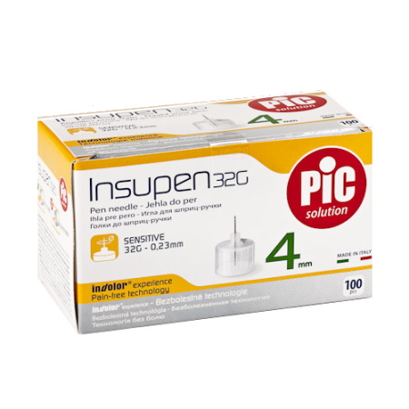 Pic Insupen Βελόνες για Πένα Ινσουλίνης 32G x 4mm 100 τεμάχια