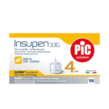 Pic Insupen Βελόνες Ινσουλίνης 33G x 4MM x 100 τεμάχια
