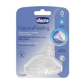 Chicco Θηλή Σιλικόνης με Κλίση Natural Feeling Αργής Ροής από 0m+ 1τμχ