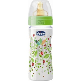Chicco Μπιμπερό Πλαστικό με Θηλή από Καουτσούκ Φαρδιά Βάση με Ρυθμιζόμενη Ροή από 2+ μηνών 250ml