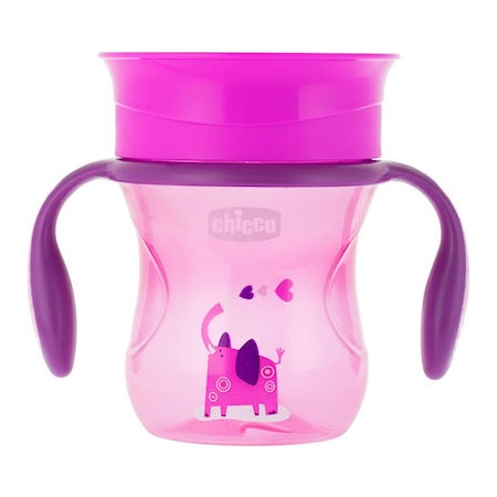 Chicco Perfect Cup Κύπελλο Εκπαίδευσής με Λαβές Ροζ από 12+ Μηνών 200ml