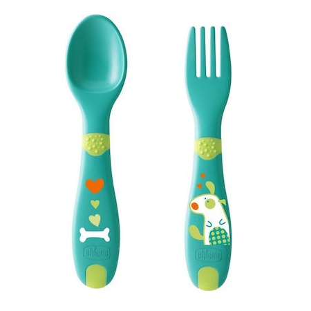 Chicco First Cutlery Σετ Πιρούνι - Κουτάλι Φαγητού από 12+ Μηνών 2τμχ