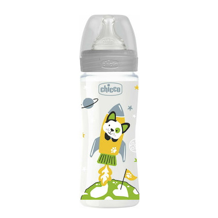 Chicco Πλαστικό Μπιμπερό Well Being Κατά των Κολικών με Θηλή Σιλικόνης για μωρά από 4+ μηνών 330ml