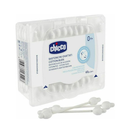 Chicco Βρεφικές Μπατονέτες Βιοδιασπώμενες με Σχήμα Ασφαλείας 60 Τεμάχια
