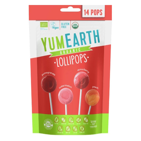 YumEarth Organic Pops Βιολογικά Γλειφιτζούρια Φρούτων 14 τεμάχια