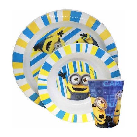 Stor Minions Σετ Βρεφικό Πιάτο, Μπολ & Ποτηράκι 3τμχ