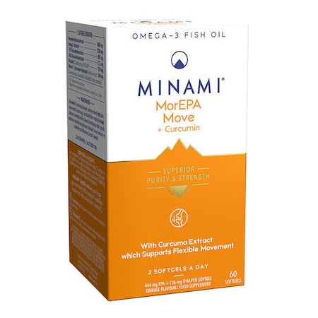 Minami MorEPA Move & Curcumin Συμπλήρωμα Διατροφής Πλούσιο Σε Ω3 Λιπαρά Οξέα Για Την Καλή Υγεία Των Αρθρώσεων 60 Μαλακές Κάψουλες