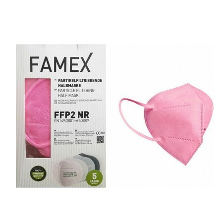 Famex Μάσκα Υψηλής Προστασίας FFP2 NR Ροζ 10 τεμάχια