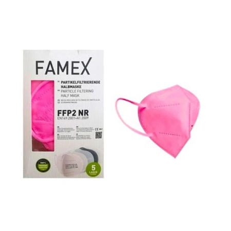 Famex Μάσκα Προστασίας Ενηλίκων FFP2 Φουξια 10 τεμάχια