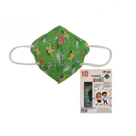 Famex Mask Kids Παιδικές Μάσκες Προστασίας Football Gool FFP2 NR 10 τεμάχια