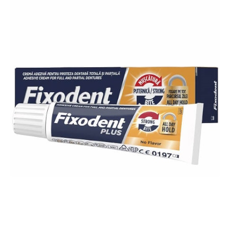 Fixodent Plus Strong Bite Στερεωτική Κρέμα για Oλικές & Mερικές Oδοντοστοιχίες 40ml