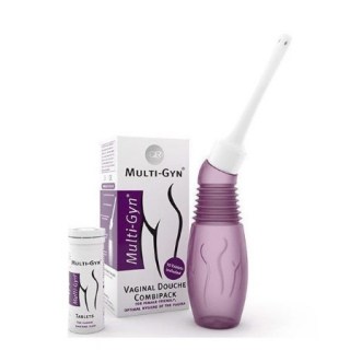 Multi-Gyn Vaginal Douche Combipack Πουάρ ενδοκολπικών πλύσεων φιλικό προς τη γυναίκα μαζί με 10 δισκία