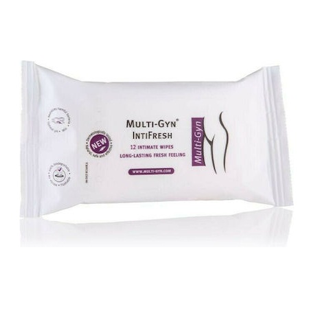 Multi-Gyn Intifresh Intimate Wipes Μαντηλάκια Καθαρισμού Ευαίσθητης Περιοχής 12 Τεμάχια
