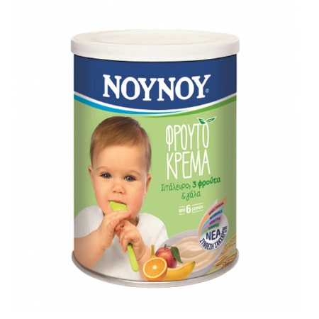 ΝΟΥΝΟΥ Φρουτόκρεμα Σιτάλευρο 3 Φρούτα & Γάλα από 6m+ 300gr