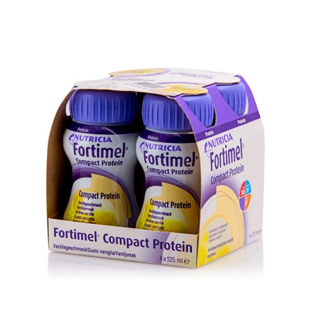 Nutricia Fortimel Compact Πρωτεϊνούχο Συμπλήρωμα Διατροφής με Γεύση Βανίλια 4x125ml