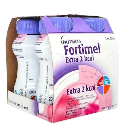 Nutricia Fortimel Protein Extra 2kcal Υπερθερμιδικό και Υπερπρωτεϊνικό Συμπλήρωμα Διατροφής με Γεύση Φράουλα 200ml