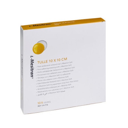 L-Mesitran Tulle patch Υδροενεργη συνθετική γάζα 10cm x 10cm 10 τεμάχια
