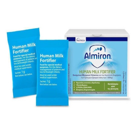 Nutricia Almiron Human Milk Fortifier Βρεφικό Γάλα για την Διαιτητική Αγωγή των Πρόωρων Βρεφών 50 Φακελάκια των 1gr
