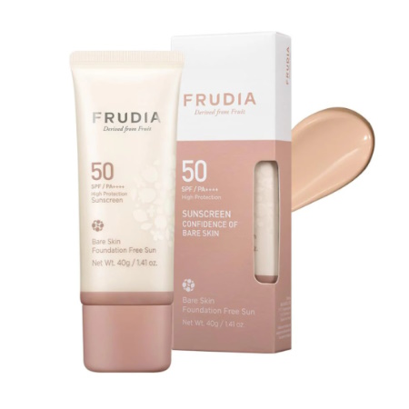 Frudia Bare Skin Foundation Free Sun Αντηλιακό Προσώπου με Χρώμα SPF50 40g