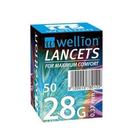 Wellion Lancets for Maximum Comfort Αποστειρωμένοι Σκαρφιστήρες Μέτρησης Σακχάρου 28G 0,37mm 50 Τεμάχια