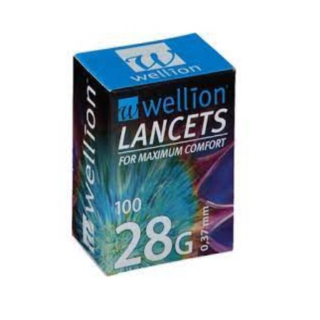 Wellion Lancets For Maximum Comfort Αποστειρωμένοι Σκαρφιστήρες Μέτρησης Σακχάρου 28G 0,37mm 100 Τεμάχια