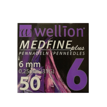 Wellion Medfine Plus Penneedles 31G x 6 mm x 50 τεμάχια