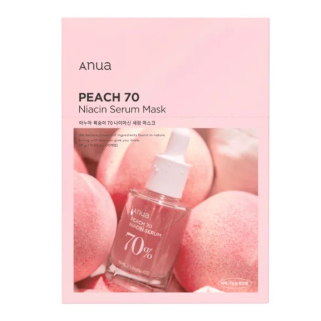 Anua Peach 70% Niacin Serum Mask Brightening Sheet Mask with 70% Peach Extract Μάσκα Προσώπου 1pc/25ml