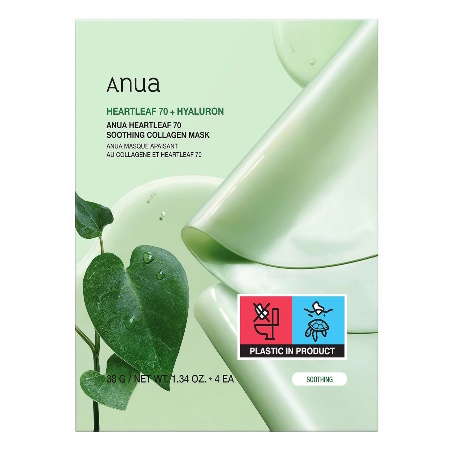 Anua Heartleaf 70 Soothing Collagen Mask Soothing Sheet mask with Collagen Μάσκα Προσώπου 38g