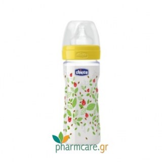 Chicco Mπιμπερό Πλαστικό Well Being με Θηλή Σιλικόνης από 3+ μηνών 250ml