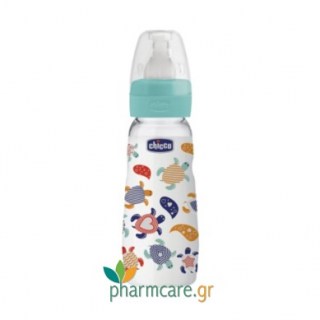 Chicco Μπιμπερό Γυάλινο Simply Glass με Θηλή Σιλικόνης από 0+ μηνών 240ml