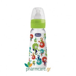 Chicco Μπιμπερό Γυάλινο Simply Glass με Θηλή Σιλικόνης από 0+ μηνών 240ml